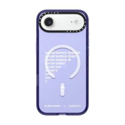 Casetify Iphone Air Case Soft Blue Impact Case Magsafe Compatible  Alisha Marie Social Battery Case