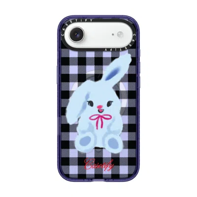 Casetify Iphone Air Case Soft Blue Impact Case Magsafe Compatible  Animal,cartoon Bunny With Plaid