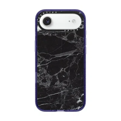 Casetify Iphone Air Case Soft Blue Impact Case Magsafe Compatible  Black Marble