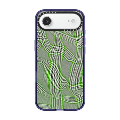 Casetify Iphone Air Case Soft Blue Impact Case Magsafe Compatible  Surrealism Distorted Plaid - Green