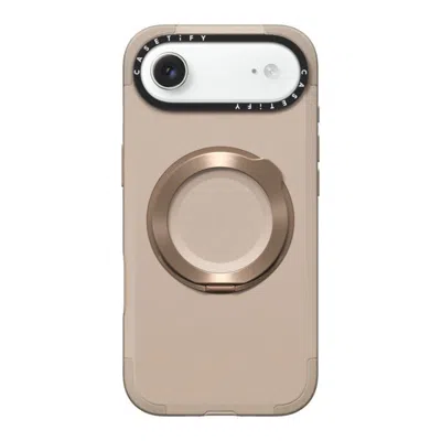 Casetify Iphone Air Case Taupe Force Ring Stand Case  Iphone Air - Force Ring Stand Case - Taupe  In Brown