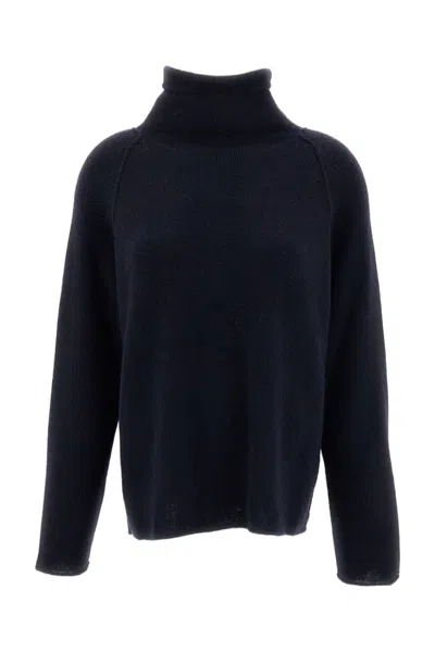 Casey & Casey Blue High Neck Funnel Neck Alpaca-blend Sweater