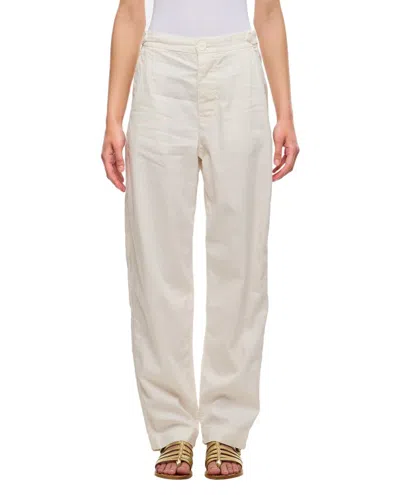 Casey & Casey Jude Femme Cotton And Linen Pants In White