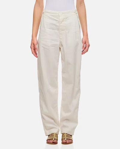 Casey & Casey Jude Femme Cotton And Linen Pants In White