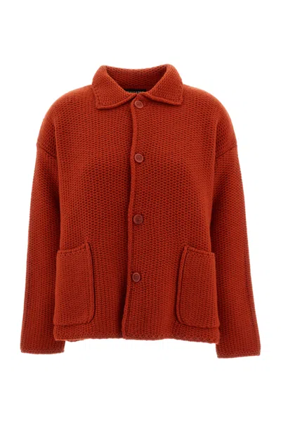 Casey & Casey Tabasco Wool Herringbone Stitch Rover Jacket In Orange