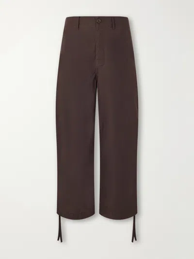 Casey Casey Abel Wide-leg Cotton Trousers In Brown
