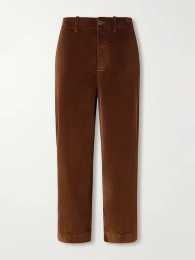 Casey Casey Albello Straight-leg Cotton-corduroy Trousers In Brown
