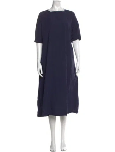 Pre-owned Casey Casey Bateau Neckline Long Dress In Blue