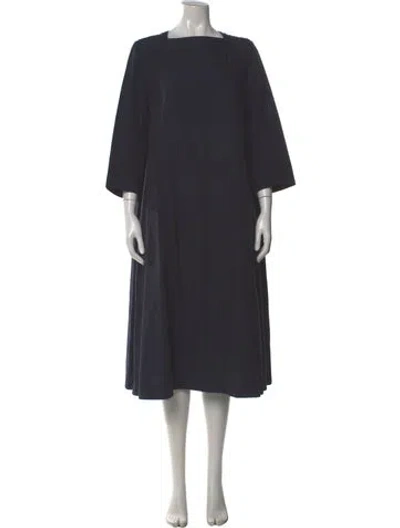 Pre-owned Casey Casey Bateau Neckline Long Dress In Gray