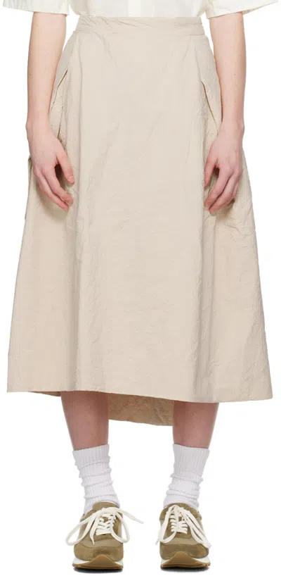 Casey Casey Beige Moon Midi Skirt In Ecru