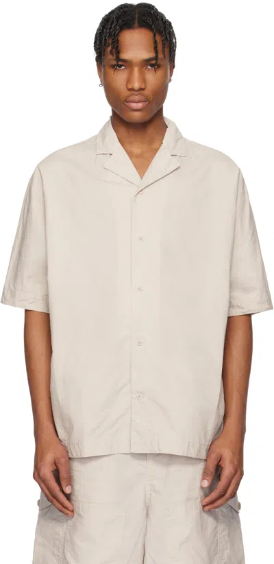Casey Casey Beige Waga Bowling Shirt In Concrete