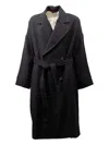 Casey Casey Belted Double-breasted Coat In Blue