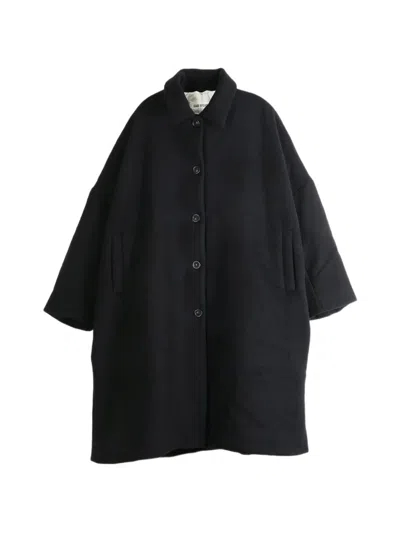 Casey Casey Big Blobby Button-up Cashmere Coat In Black