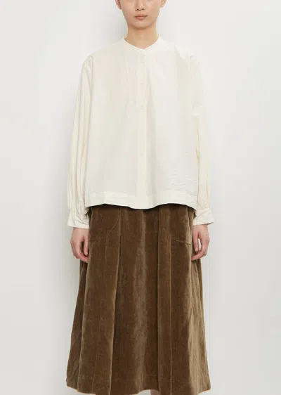 Casey Casey Biggy Grandad Cotton Shirt In Brown