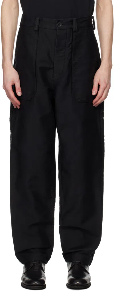 Casey Casey Black Faille Cargo Pants