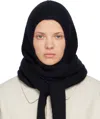 Casey Casey Black Softy Hooded Scarf In Black