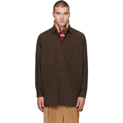 Casey Casey Brown Ikla Pocket Shirt In Earth
