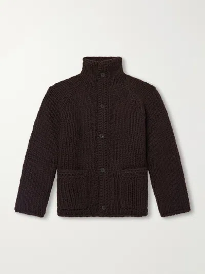 Casey Casey Camille Virgin Wool Cardigan In Brown