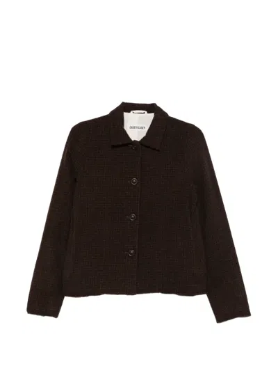 Casey Casey Check-pattern Boxy Jacket In Brown