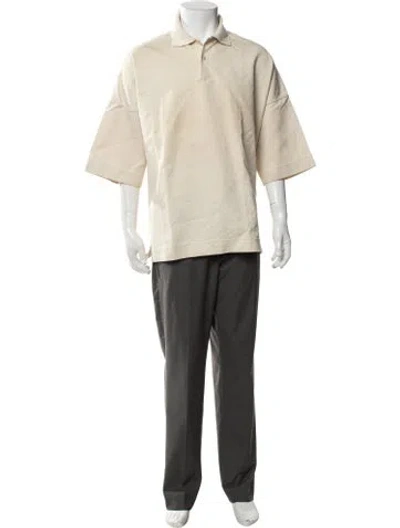 Pre-owned Casey Casey Collar Short Sleeve Polo Shirt In Neutrals