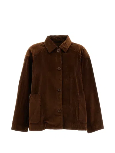 Casey Casey Corduroy Raglan-sleeve Jacket In Brown