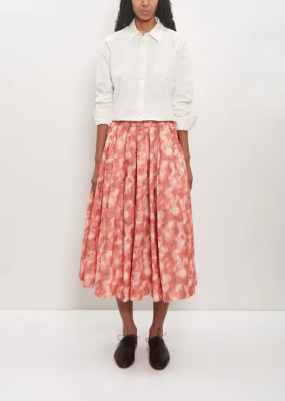 Casey & Casey Cotton Poly Double Rideau Skirt In Coral