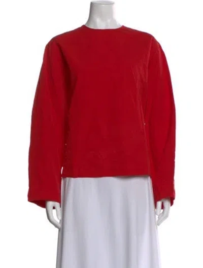 Pre-owned Casey Casey Crew Neck Long Sleeve Top W/ Tags In Red
