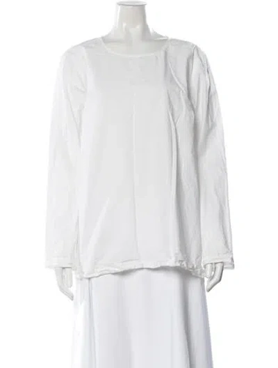 Pre-owned Casey Casey Crew Neck Long Sleeve Top In White