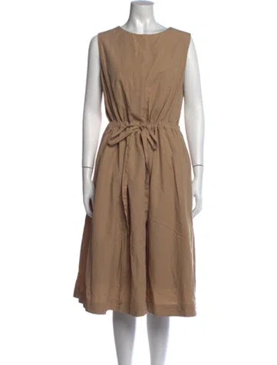 Pre-owned Casey Casey Crew Neck Midi Length Dress In Neutral
