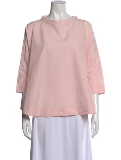 Pre-owned Casey Casey Crew Neck Three-quarter Sleeve Top In Pink