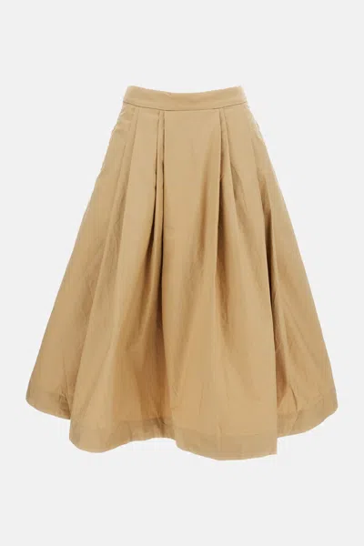 Casey Casey Flared Pleated Skirt In Brown