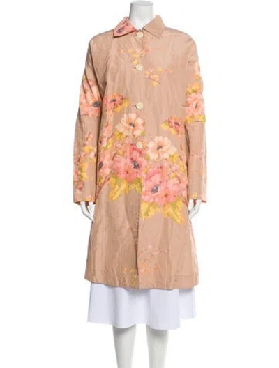 Pre-owned Casey Casey Floral Print Trench Coat In Multi