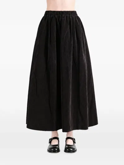 Casey Casey Ghosty Corduroy Elasticated Midi Skirt In Blue
