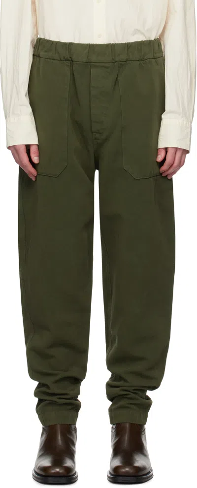 Casey Casey Green Jog Ah Militaire Trousers In Olive