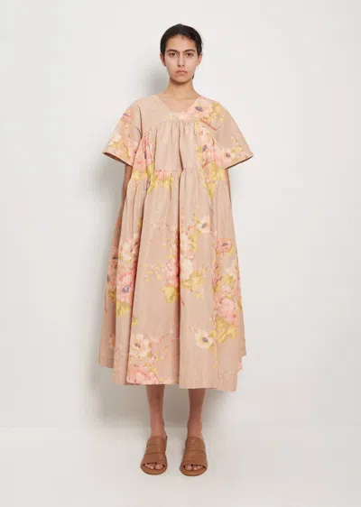 Casey Casey Ikat Linen Blend Elsa Dress In Pink