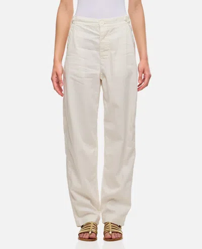 Casey Casey Jude Femme Cotton And Linen Pants In White