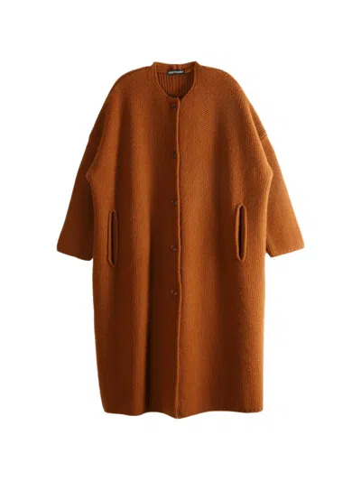 Casey Casey Knitted Button-up Cardi-coat In Brown