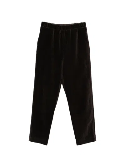 Casey Casey Long Chasse Velvet Trousers In Black