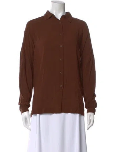 Pre-owned Casey Casey Long Sleeve Blouse In Brown