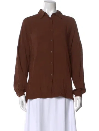Pre-owned Casey Casey Long Sleeve Blouse In Brown