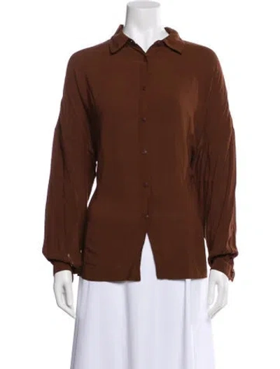 Pre-owned Casey Casey Long Sleeve Blouse In Brown