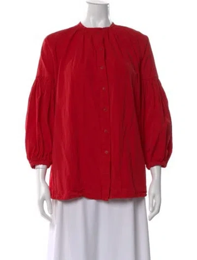 Pre-owned Casey Casey Long Sleeve Blouse In Red