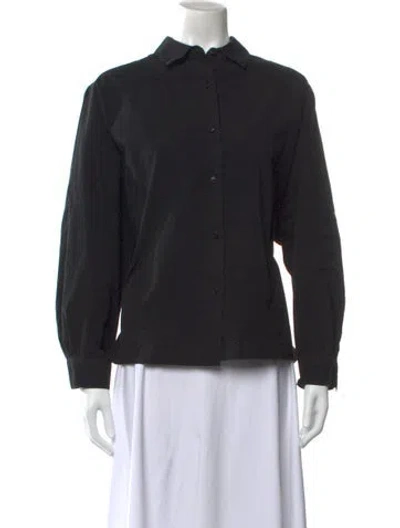Pre-owned Casey Casey Long Sleeve Button-up Top In Black