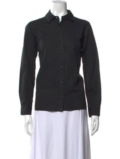 Pre-owned Casey Casey Long Sleeve Button-up Top In Black
