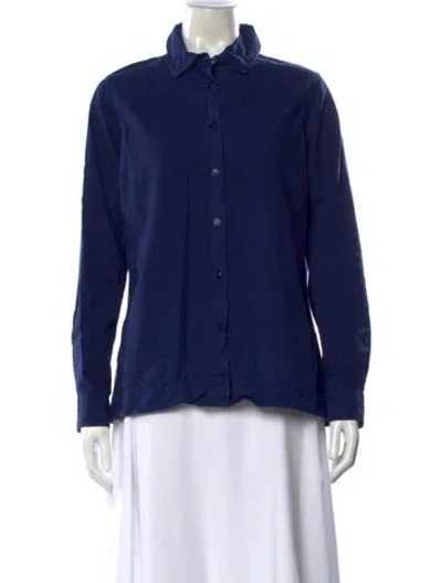 Pre-owned Casey Casey Long Sleeve Button-up Top In Blue