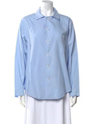 Pre-owned Casey Casey Long Sleeve Button-up Top In Blue