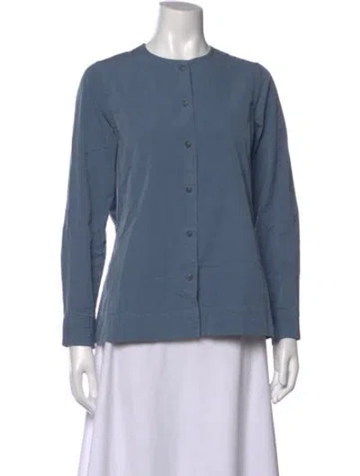 Pre-owned Casey Casey Long Sleeve Button-up Top In Blue