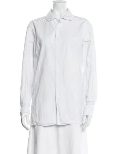 Pre-owned Casey Casey Long Sleeve Button-up Top In Blue