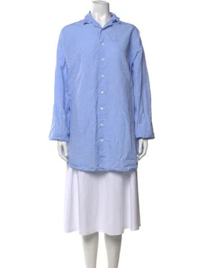 Pre-owned Casey Casey Long Sleeve Button-up Top In Blue