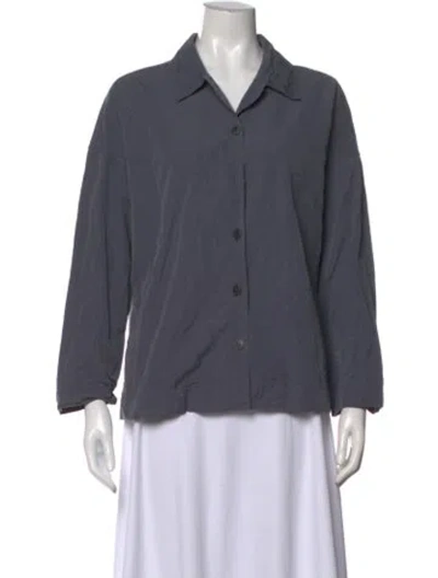 Pre-owned Casey Casey Long Sleeve Button-up Top In Grey